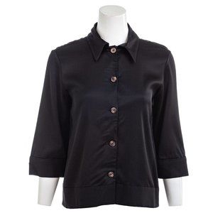 MAISON MARGIELA Black Satin Blouse Top Size 40
